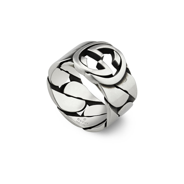 YBC661518001022|GUCCI |INTERLOCKED G |Silver Ring - Size 10