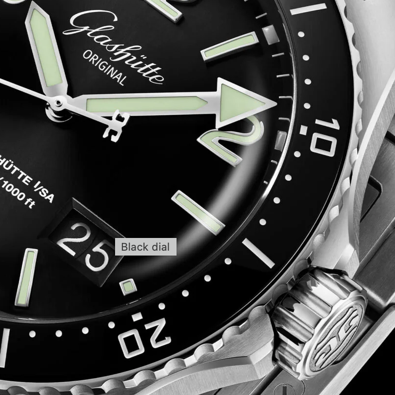 SeaQ Panorama Date Watch, Black Dial 43MM