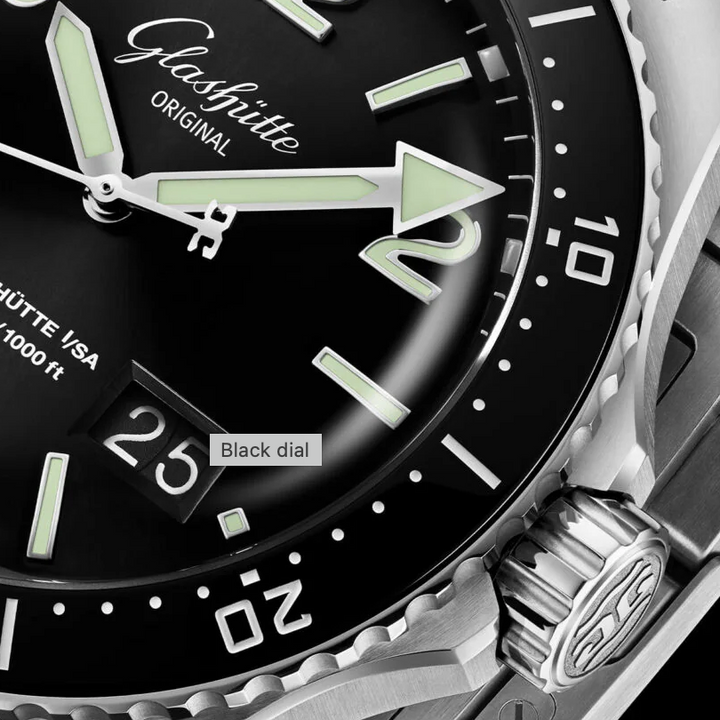 SeaQ Panorama Date Watch, Black Dial 43MM