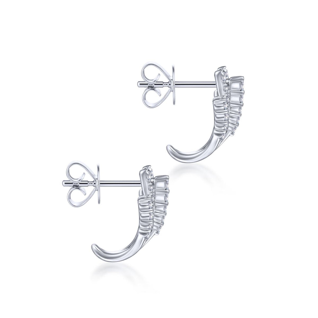 Diamond Fan Stud Earrings