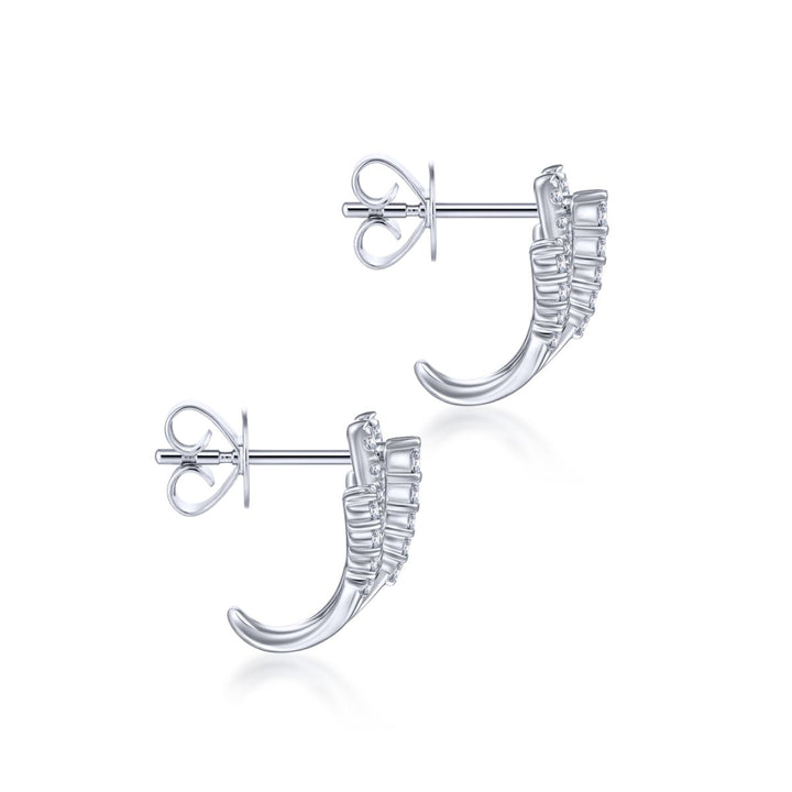 Diamond Fan Stud Earrings