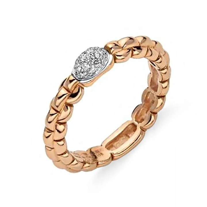 Eka Rose Gold with Pave Diamond Ring