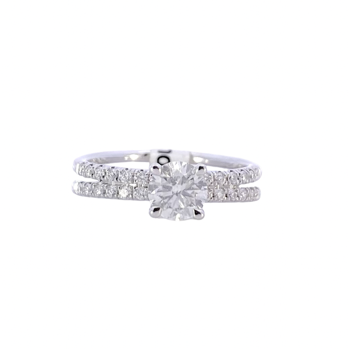 Diamond Ring 18K White Gold with Diamond Band