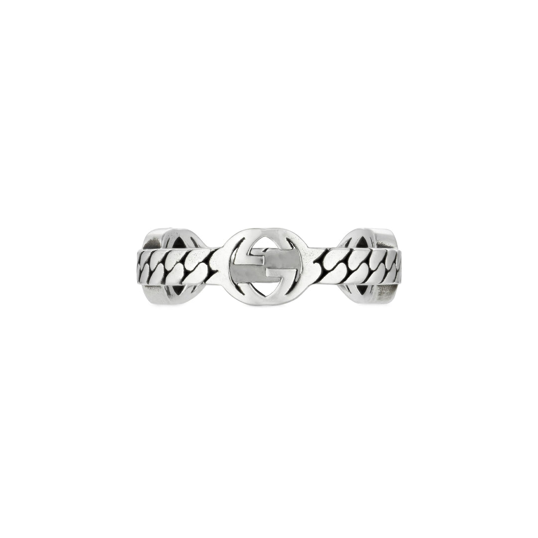 YBC661523001013|GUCCI |INTERLOCKED G |Silver Ring Thin - 6.5