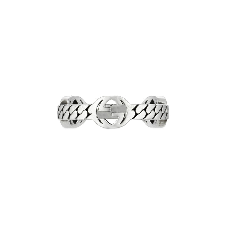 YBC661523001013|GUCCI |INTERLOCKED G |Silver Ring Thin - 6.5