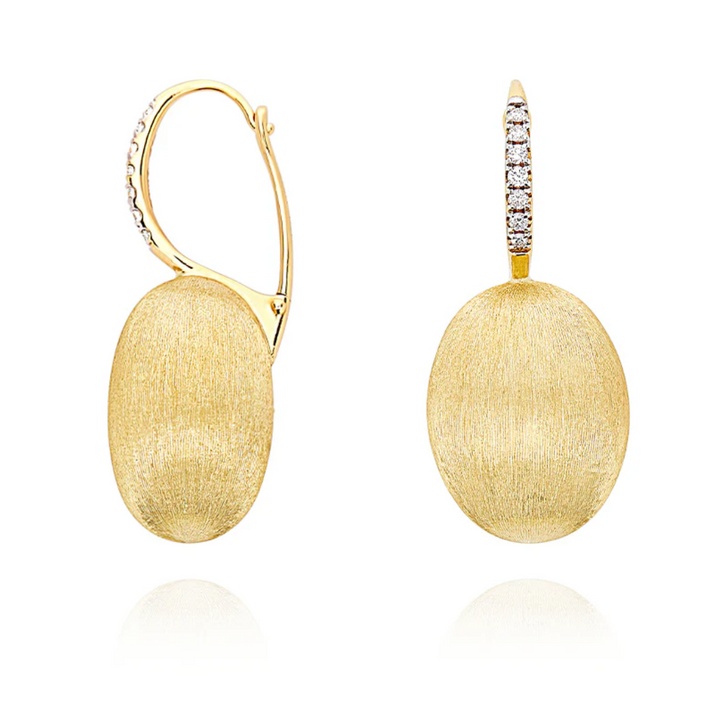 Ciliegine Gold Ball Drop Earrings with Diamonds (Large)