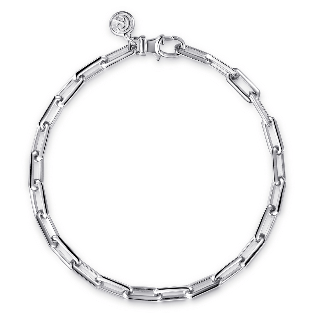Silver Men's Solid Chain Bracelet
