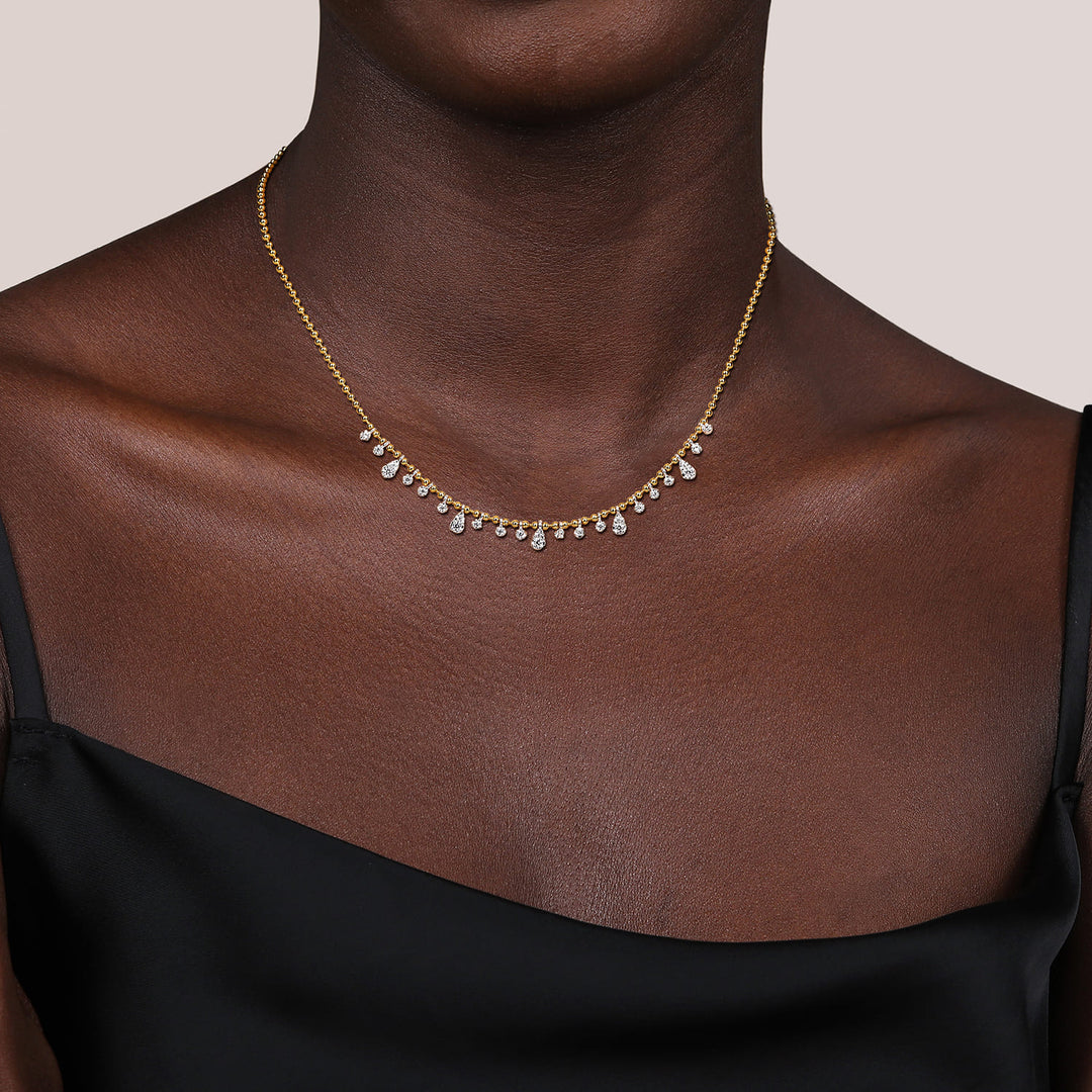 Diamond Bujukan Droplets Beaded Necklace