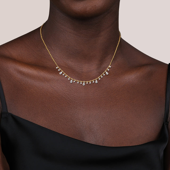 Diamond Bujukan Droplets Beaded Necklace