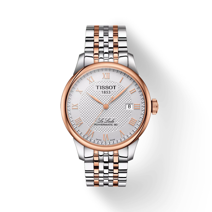 Le Locle 39MM Powermatic 80 Steel and Rose PVD Watch