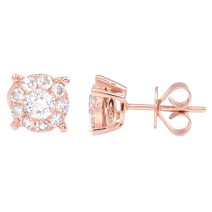.75ct Illusion Diamond Stud Earrings 14KR