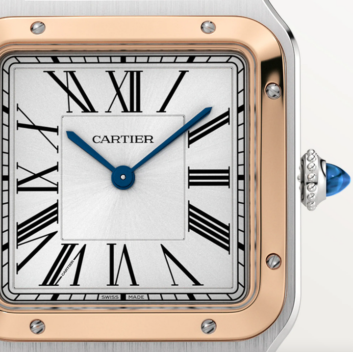 Santos Dumont Steel and Rose Gold Large Model