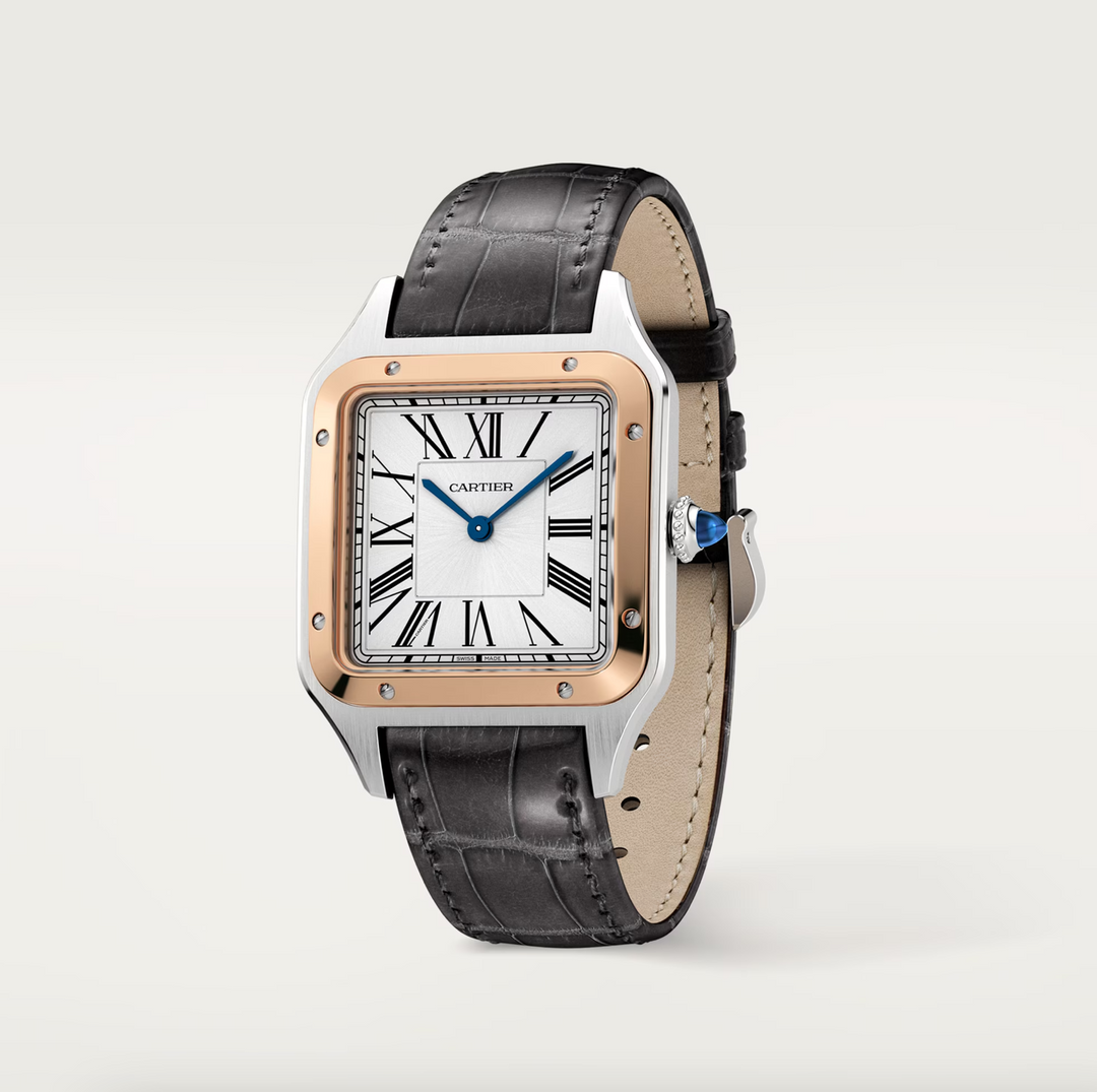 Santos Dumont Steel and Rose Gold Large Model