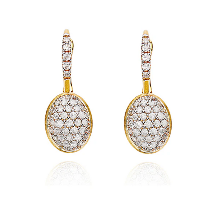 Ciliegine Gold and Diamonds Ball Drop Earrings (Small)