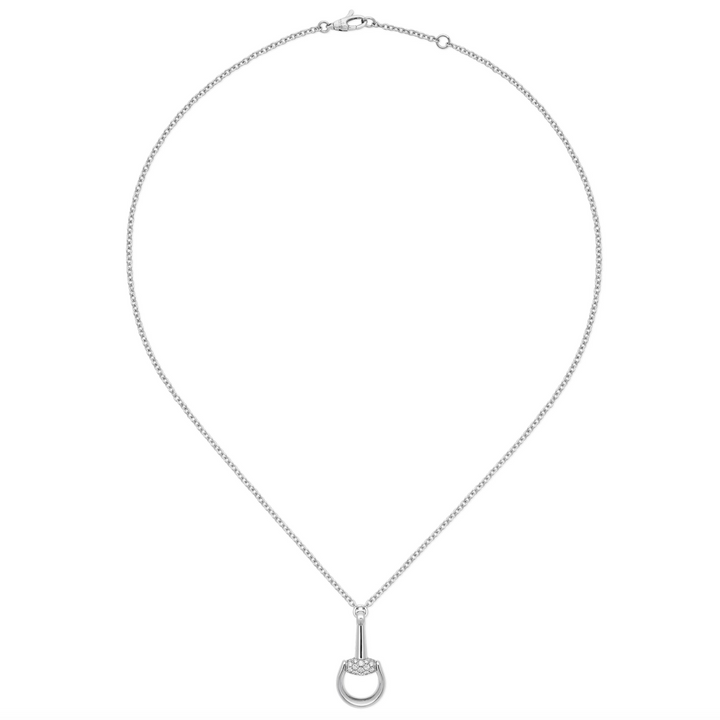 Horsebit Demi Pave 18KW and Diamonds Necklace