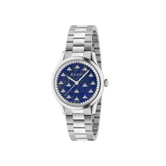 YA1265043|GUCCI |G-TIMELESS |SM 32mm Steel Watch; Blue Lapis Stone Bee Dial