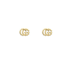 YBD48167700100|GUCCI |RUNNING G |Yellow Gold 18k Scalloped Stud Earrings