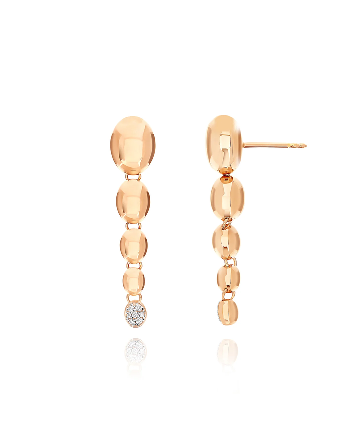 Ivy Nuvolette Rose Gold and Diamonds Degrade Drop Earrings