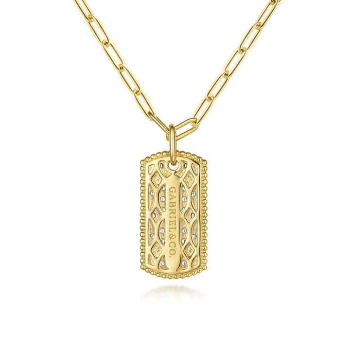 Diamond Dog Tag Necklace