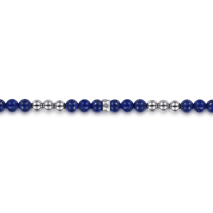 Silver andLapis Beaded Ball Bracelet