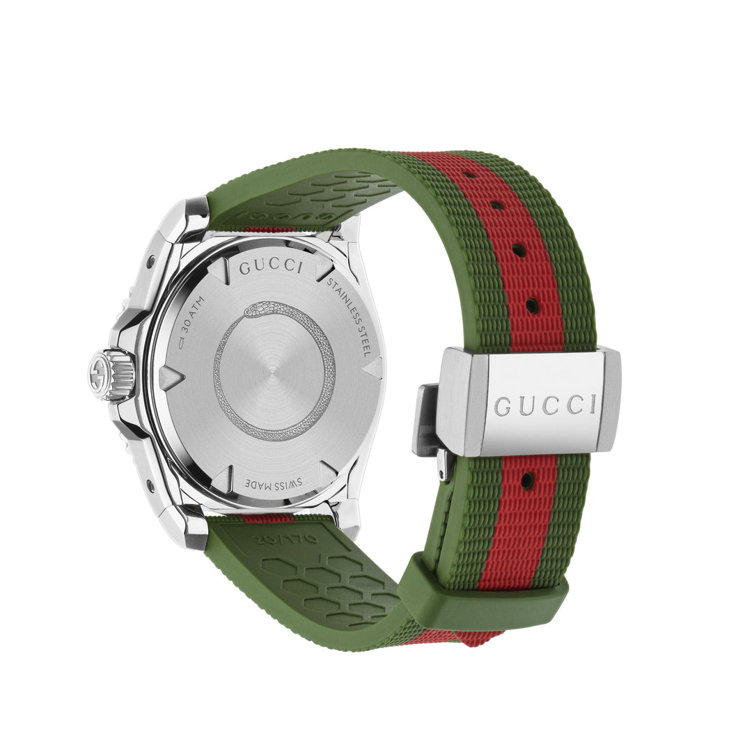 Dive Black Dial with Red and Green Rubber Strap 40MM Watch