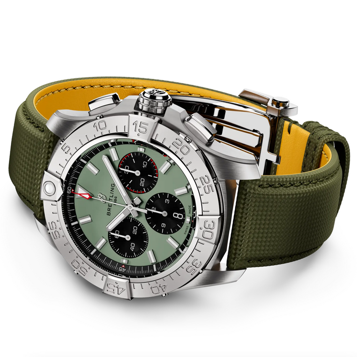 Avenger B01 Chronograph Green Dial and Strap 44MM Watch