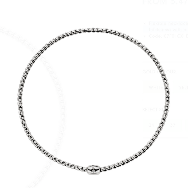 Flex'it White Gold Ornamental Clasp Necklace