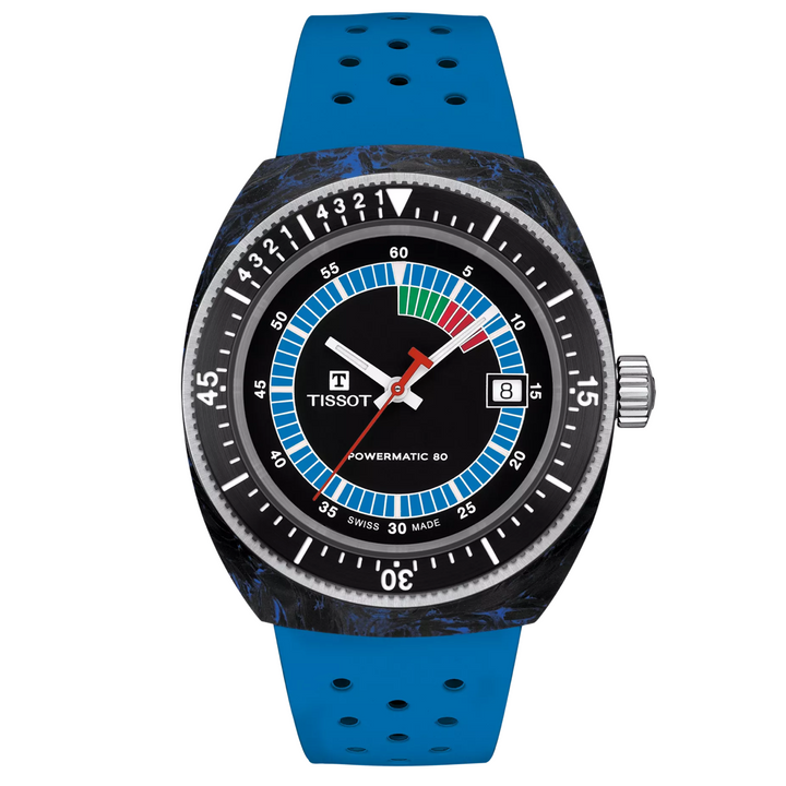 Sideral Powermatic 80 Blue Rubber Strap 41MM Watch