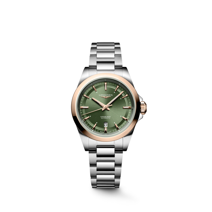 Conquest Stainless Steel and 18K Pink Gold 30MM Watch