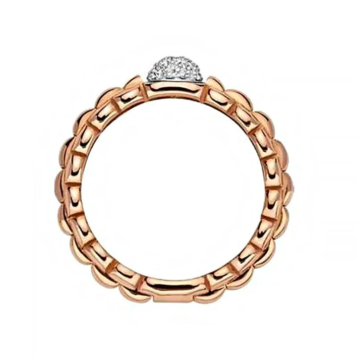 Eka Rose Gold with Pave Diamond Ring