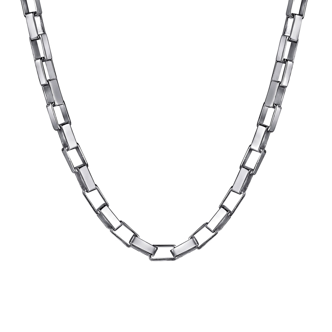 Silver Men's Solid Box Chain Necklace