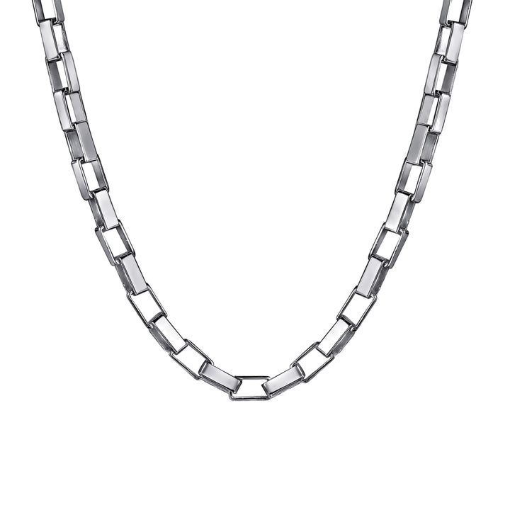 Silver Men's Solid Box Chain Necklace
