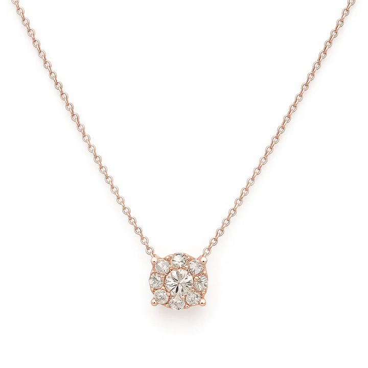 1.50ct Diamond Solitaire Illusion Rose Gold Necklace