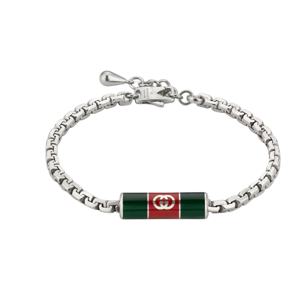 Interlocking Silver Bracelet with Web Detail