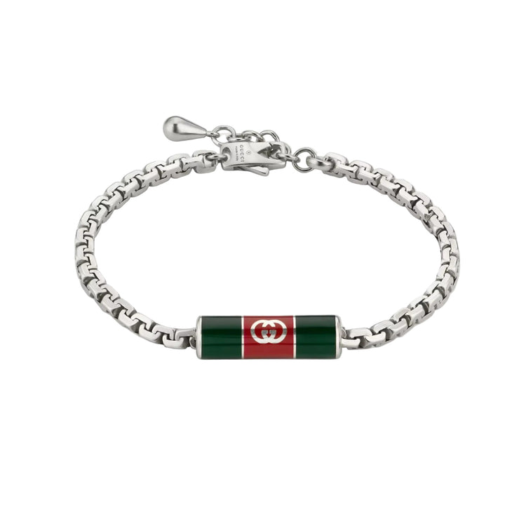 Interlocking Silver Bracelet with Web Detail