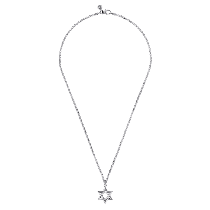 Silver Star of David Pendant Necklace