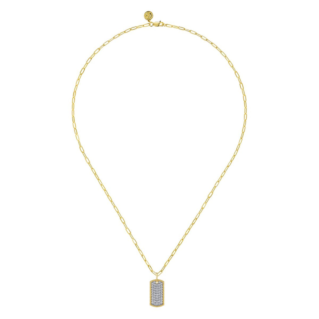 Diamond Dog Tag Necklace