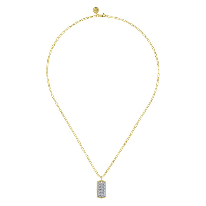 Diamond Dog Tag Necklace