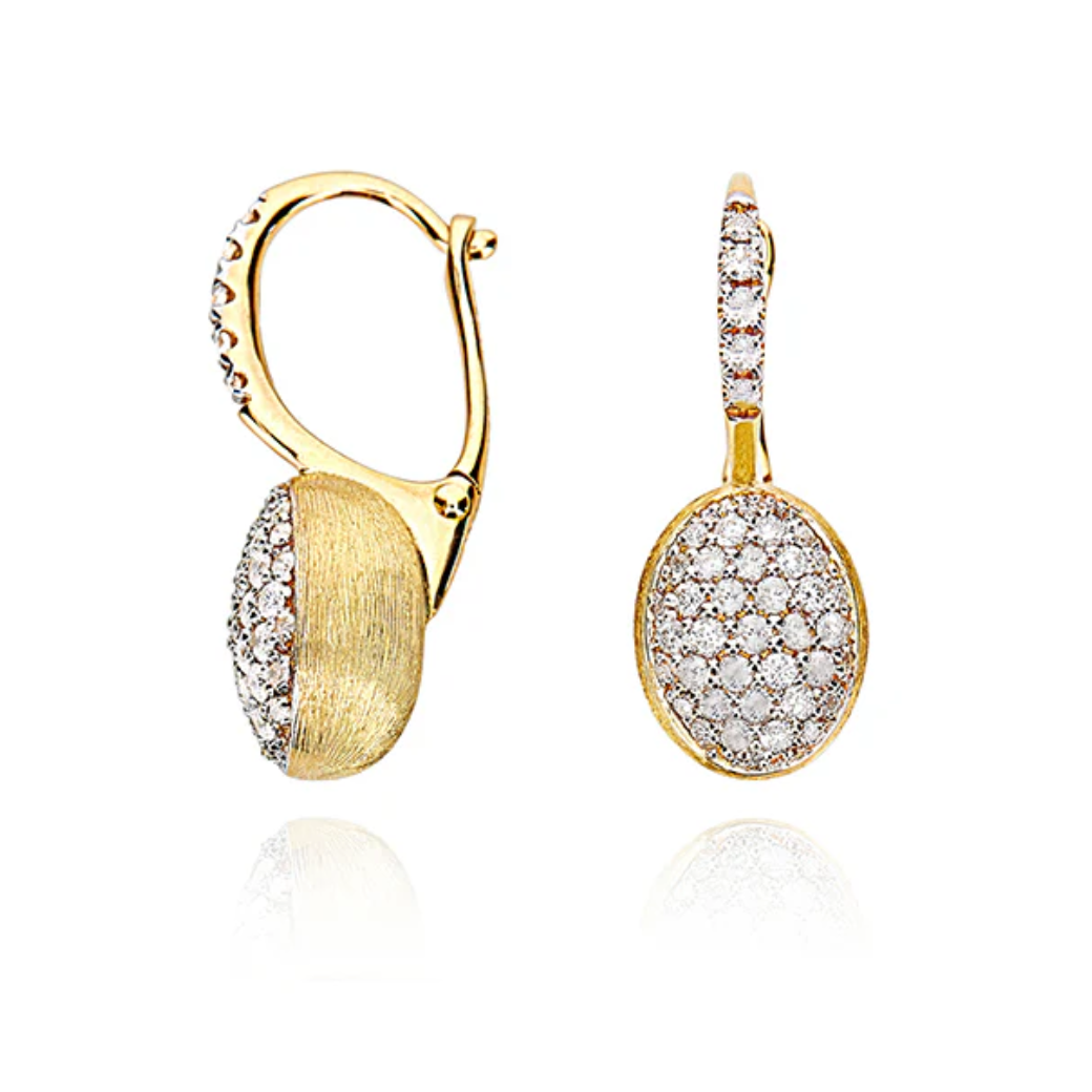 Ciliegine Gold and Diamonds Ball Drop Earrings (Small)