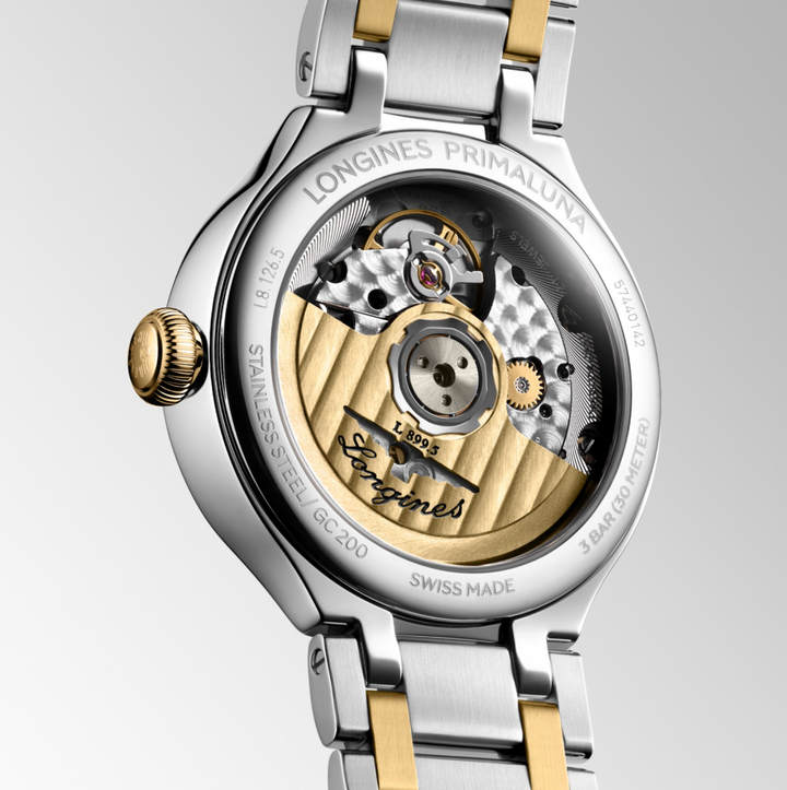 Primaluna Moonphase Stainless Steel and 18K Yellow Gold Cap 200 34MM Watch