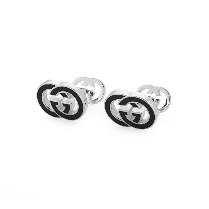 Trademark Cufflinks Silver/Black Enamel