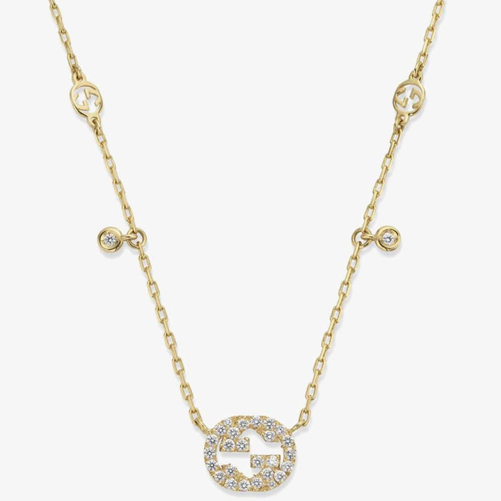 Interlocking G Yellow Gold Diamond Necklace