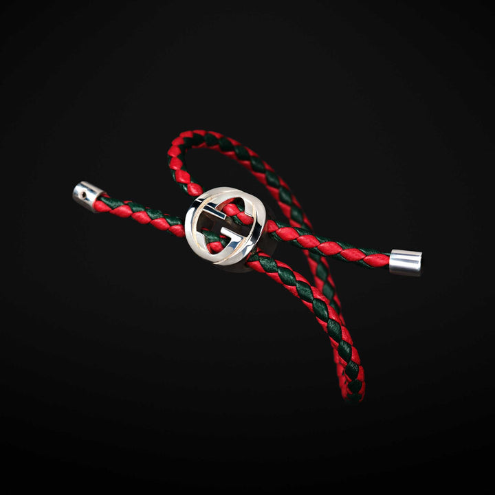 Braided Leather Bracelet with Web