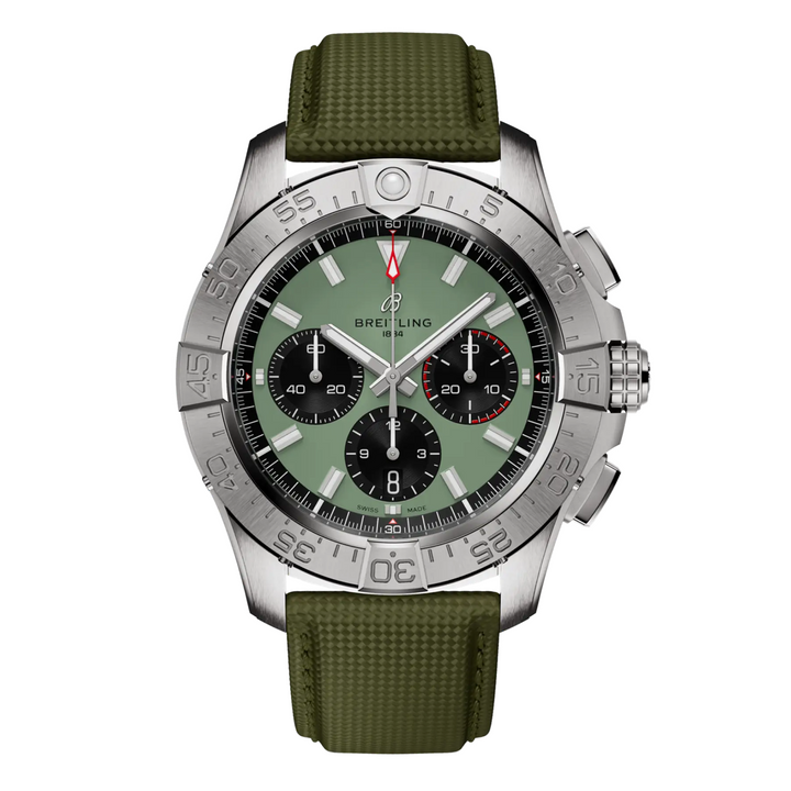 Avenger B01 Chronograph Green Dial and Strap 44MM Watch