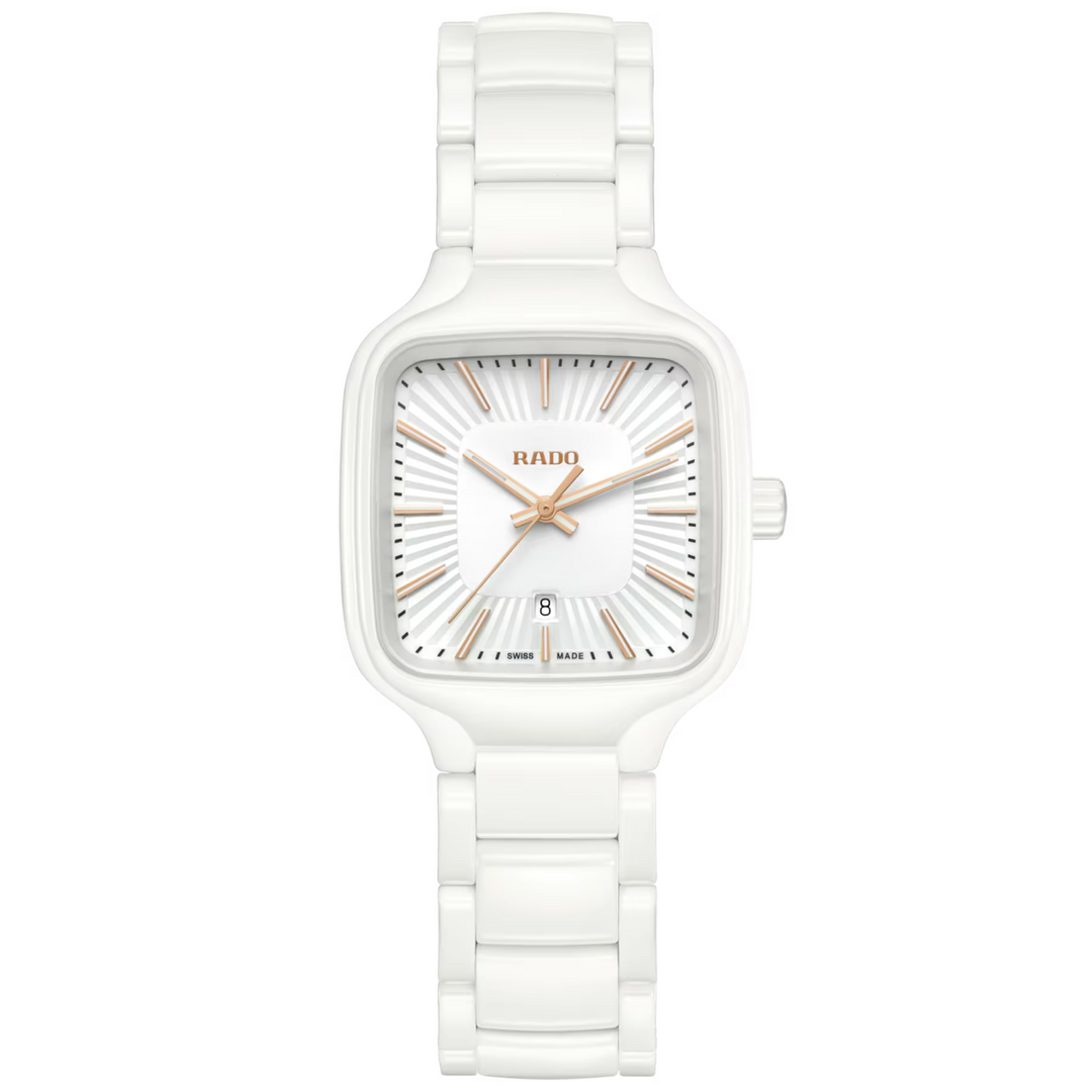 True Square Quartz White Ceramic 29MM Watch