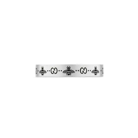 Signature GG Bee Silver 4MM Ring; size 6.5