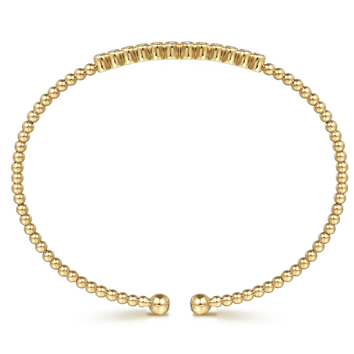 14K Yellow Gold Bujukan Bead Diamond Bangle