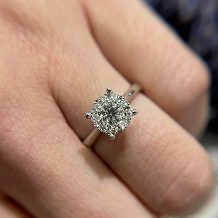 1.50ct Diamond Solitaire Illusion White Gold Ring