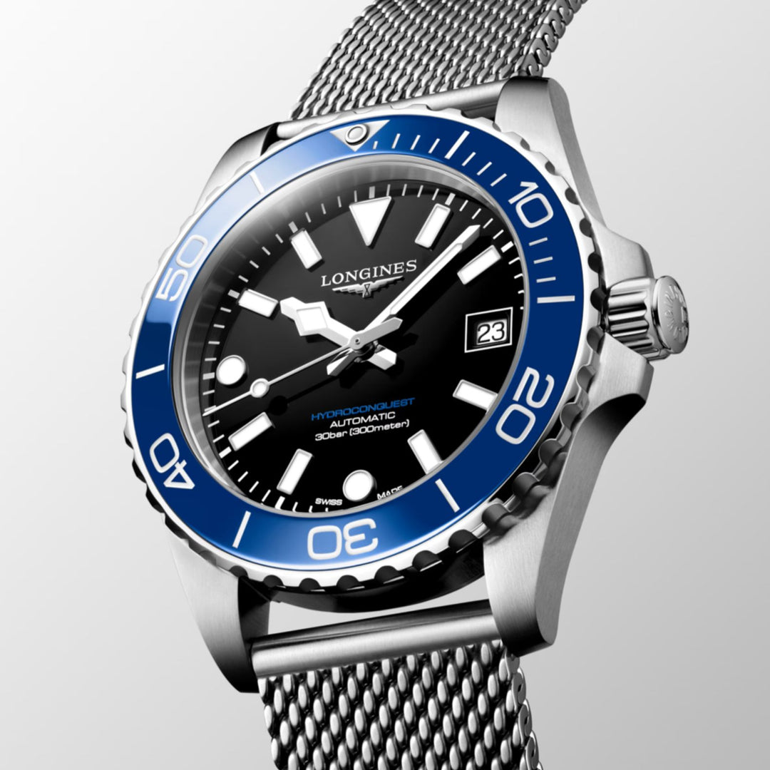 Hydroconquest Blue Bezel with Black Dial 39MM Watch