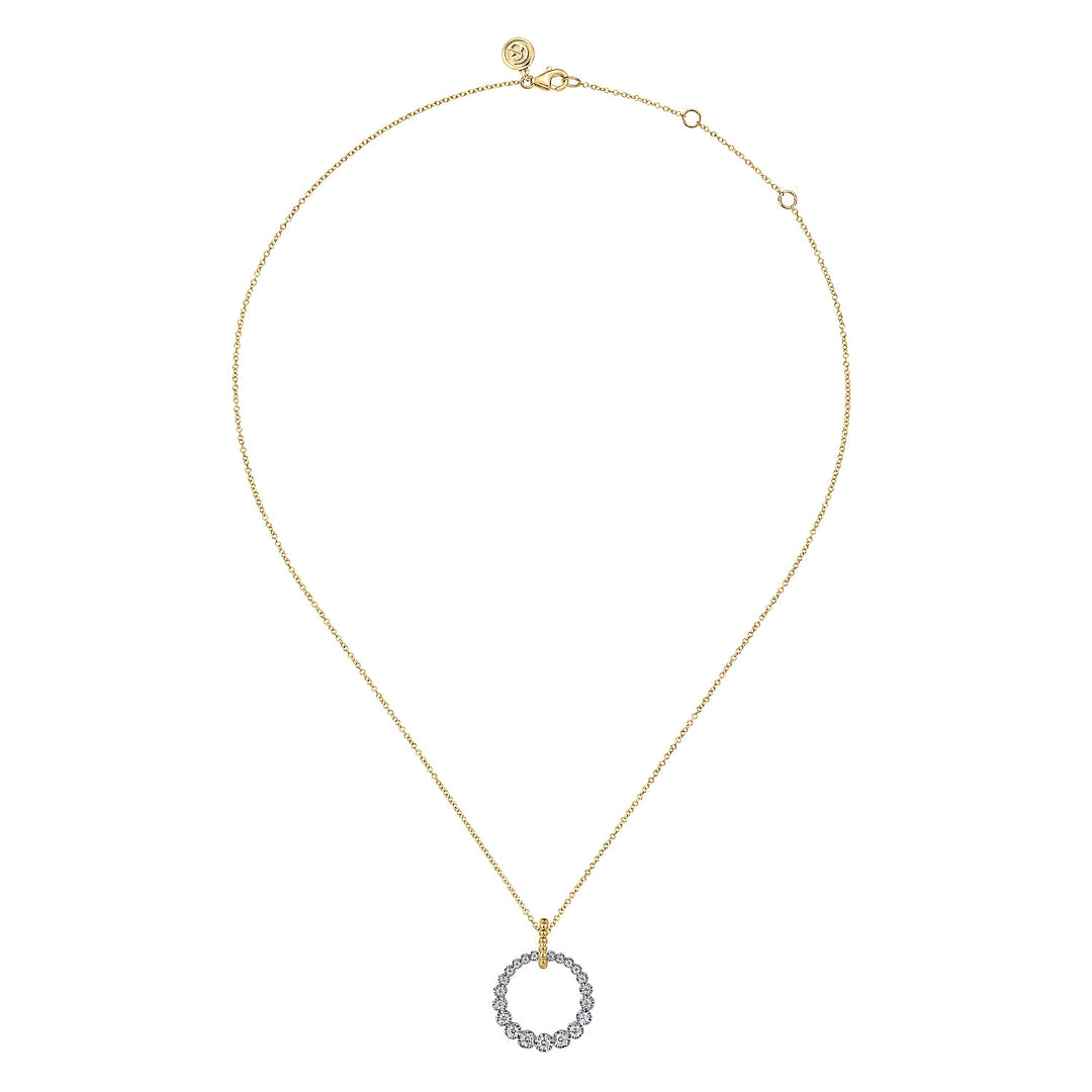 Diamond Circle Drop Necklace